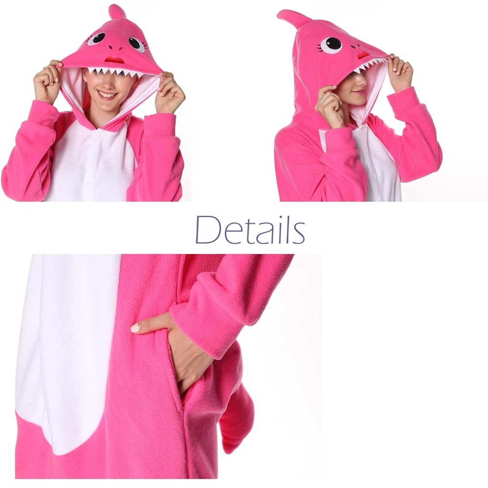 Pink Shark Onesie for Women - Picture 5 of 9